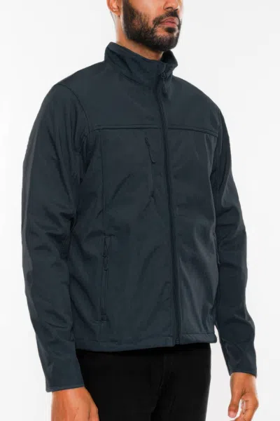 Truedames Mens Solid Soft Shell Storm Tech Jacket Coat In Blue