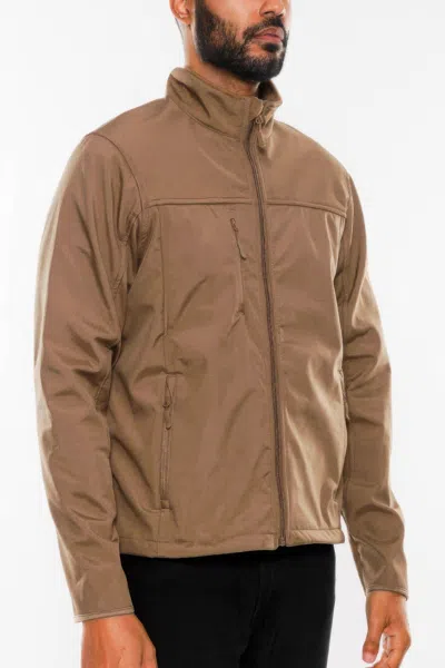 Truedames Mens Solid Soft Shell Storm Tech Jacket Coat In Green