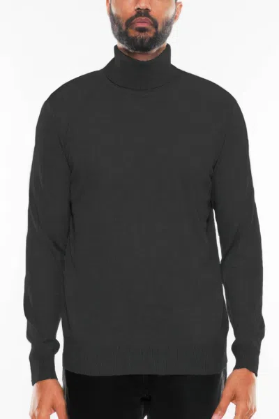Truedames Mens Solid Turtleneck Sweater In Black