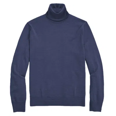 Truedames Mens Solid Turtleneck Sweater In Blue