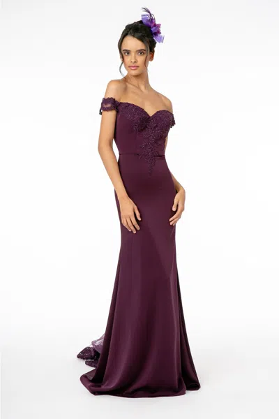 Truedames Mermaid Off The Shoulder Formal Gown In Neutral