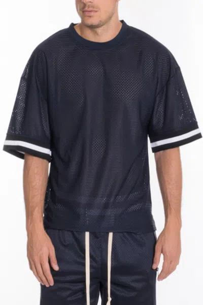 Truedames Mesh Sleeve Tape Athletic Tshirt In Blue