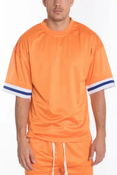 Truedames Mesh Sleeve Tape Athletic Tshirt In Orange