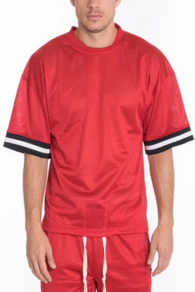 Truedames Mesh Sleeve Tape Athletic Tshirt In Red