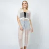 Truedames Mesh Vest Poncho With Draw String In White
