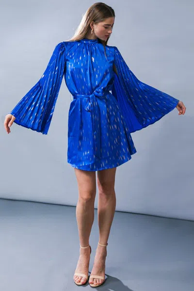 Truedames Mesmerizing Elegance Woven Mini Dress In Blue