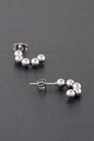 Truedames Metal Bead Earrings In Silver