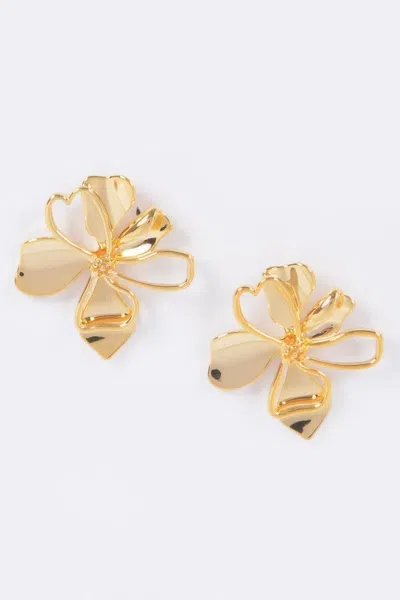 Truedames Metal Flower Earring In Gold