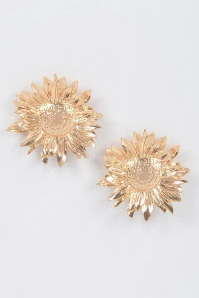 Truedames Metal Flower Stud Earring In Gold