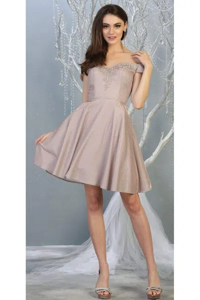 Truedames Metallic Cocktail Dress With Pockets In Multi