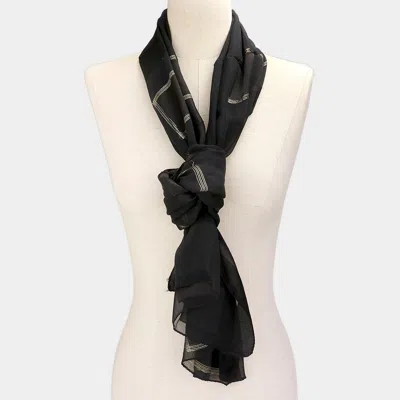 Truedames Metallic Oblong Scarf In Black
