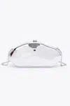 Truedames Metallic Plastic Party Clutch In Silver