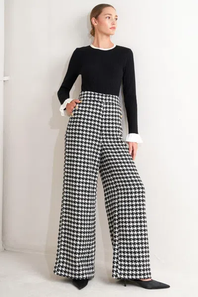 Truedames Metro Icon Woven Houndstooth Pants In Multi