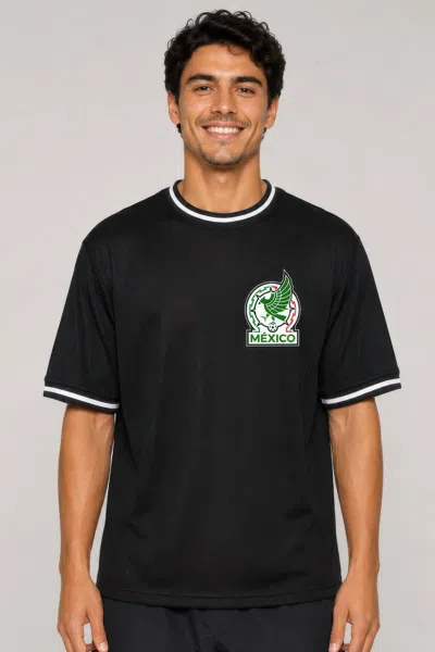 Truedames Mexico World Cup Micromesh Round Neck Tshirt In Black