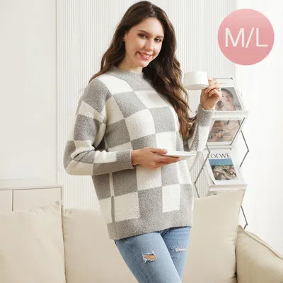 Truedames Microfiber Checkered Sweater In Multi
