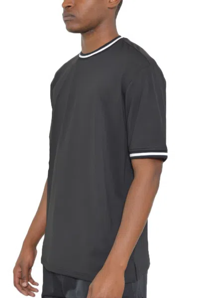 Truedames Micromesh Round Neck Tshirt In Black