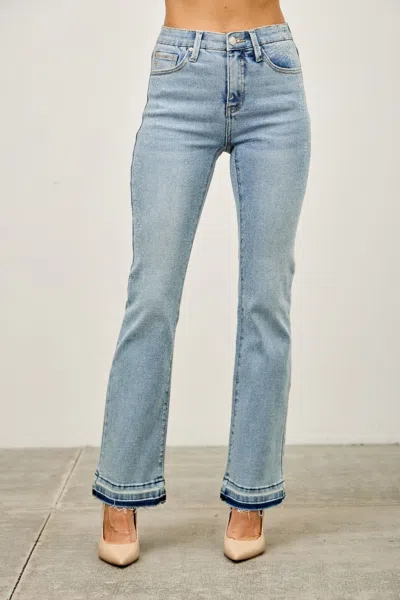 Truedames Mid Rise Flare With Released Hem In Blue