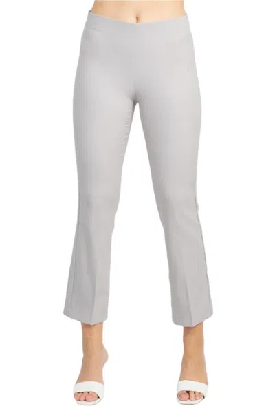 Truedames Mid Waist Pull On Solid Straight Pants In Gray