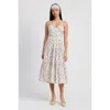 Truedames Midi Floral Corset Dress In White