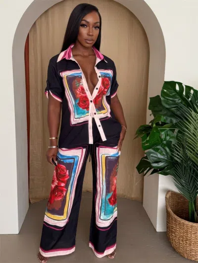 Truedames Midnight Bloom Framed Resort Set In Multi