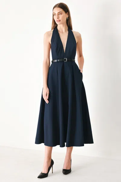 Truedames Midnight Form Woven Midi Dress In Blue