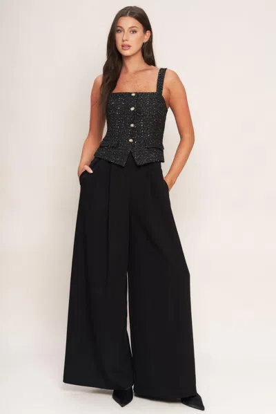 Truedames Midnight Parisienne Woven Jumpsuit In Black