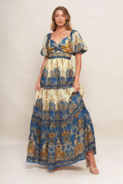 Truedames Midnight Serenade Empire Woven Maxi Dress In Multi
