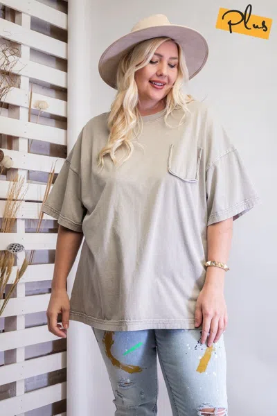Truedames Mineral Washed Cotton Jersey Boxy Tunic In Multi