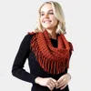 Truedames Mini Tube Fringe Scarf In Brown