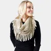 Truedames Mini Tube Fringe Scarf In Sand