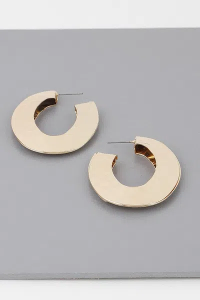 Truedames Minimal Concave Hoop Earrings In Gold