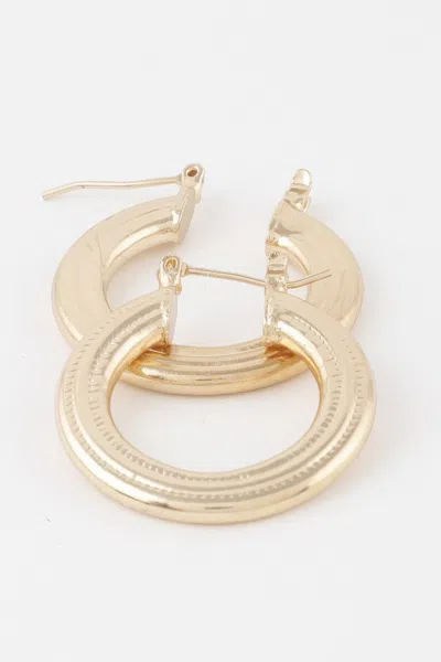 Truedames Minimal Flat Hoop Earrings In Gold