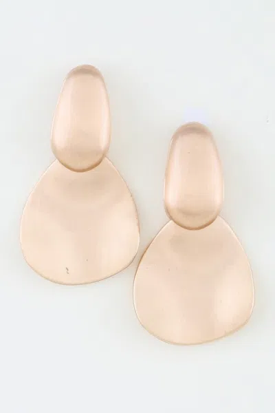 Truedames Minimal Matte Drop Earrings In Gold