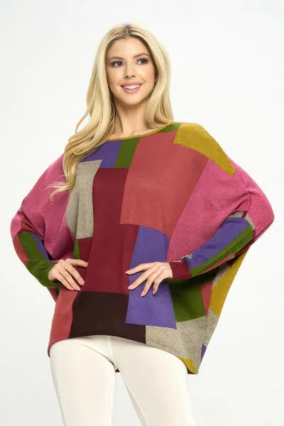 Truedames Mir Batwing Dolman Top In Multi