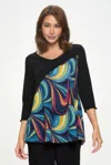 Truedames Mir Bias V-neck Contrast Top In Multi