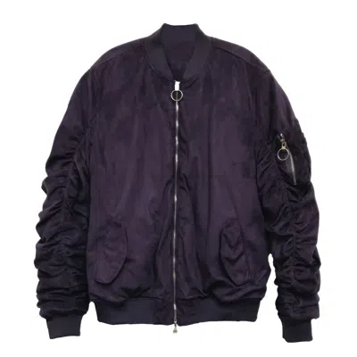 Truedames Mirosuede Scrunched Bomber Jacket In Pink