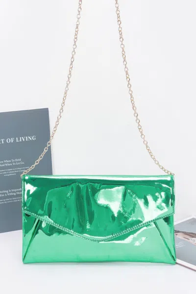 Truedames Mirror Envelope Clutch In Green
