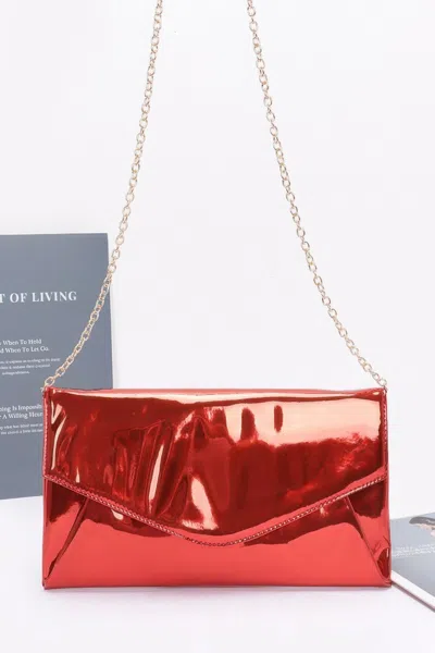 Truedames Mirror Envelope Clutch In Red