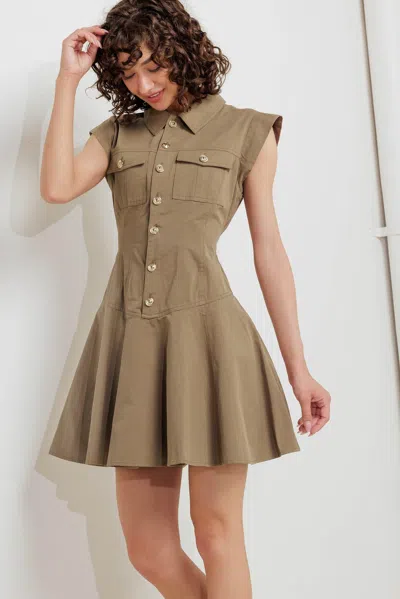 Truedames Mission Muse Woven Mini Dress In Brown