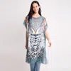 Truedames Mixed Print Long Poncho In Multi