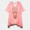 Truedames Mixed Print Poncho In Pink
