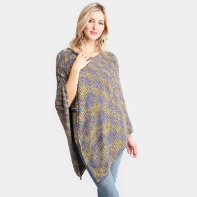 Truedames Mixed Printed Soft Poncho In Brown