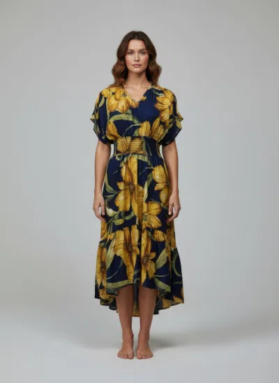 Truedames Mlle Gabrielle Floral Dress In Blue