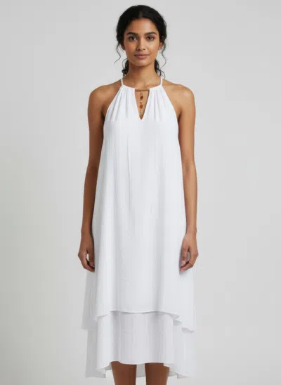 Truedames Mlle Gabrielle Solid Sleeveless Dress In White