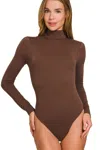 Truedames Mock Neck Long Sleeve Bodysuit In Multi