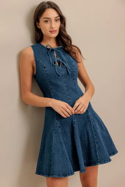Truedames Mod Denim Darling Mini Dress In Blue