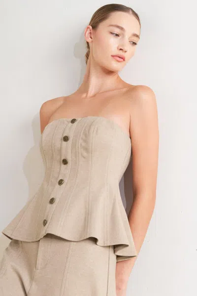 Truedames Modern Corset Mocha Knit Top In Brown