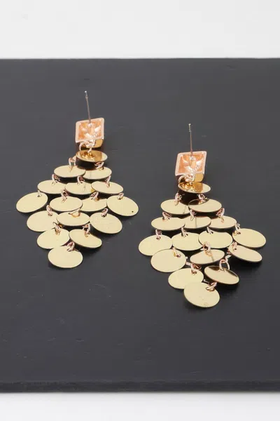 Truedames Modern Diamond Sequin Earrings In Gold