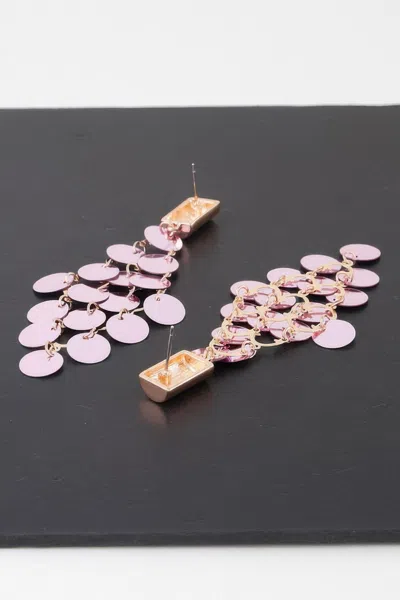 Truedames Modern Diamond Sequin Earrings In Pink