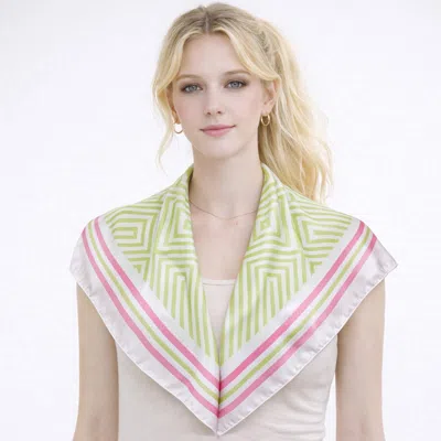 Truedames Modern Geometric Maze Print Square Bandana Scarf In Multi